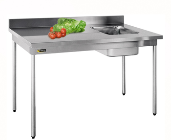 TABLE DU CHEF A BORDS DROITS,1400X7001 CUVE A DROI