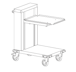 CHARIOT NIVEAU CONSTANT VERRES ROUES CHAPE INOX FR