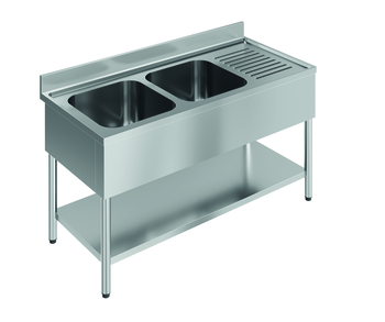 PLONGE 2 BACS 1 EG 1600X700 + ETAG INOX AISI 304