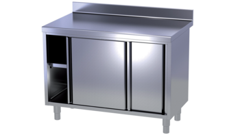 MEUBLE BAS NEUTRE AVEC PORTES ET DESSUS ADOS.