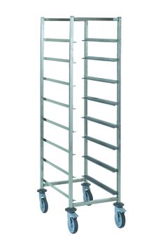 CHARIOT CASIERS VAISSELLE 8 NIVEAUX DE GLISSIERES