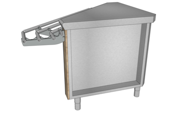MEUBLE D'ANGLE 90° FERME COTE SCE RAMPE L1285 O3