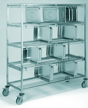 CHARIOT PORTE-BACS GN 51 CASES PAR N. L1668 A PLAT