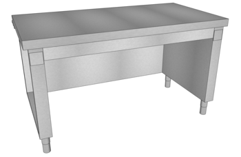 MEUBLE NEUTRE DESSOUS LIBRE L.1600 DESSUS LISSE O3