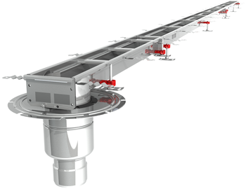 CANIVEAU MODUL 125 - L6000 - HAUT50/80 - INOX 304