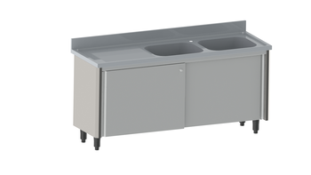 MEUBLE PLONGE 600X1800 2 BACS EGOUTTOIR A GAUCHE S