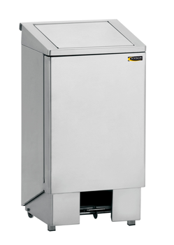 POUBELLE INOX 120 L AVEC PORTE ET CAPOT A VERIN 46