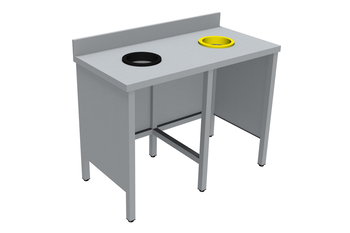 MEUBLE DE TRI INOX 304 EP. 15/10, 2 PORTES, SANS