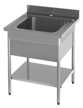 PLONGE BORDS DROITS,700X700 - PIEDS RONDS -1 CUVE 