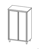ARMOIRE HAUTE P COULISS 1600X600 INOX AISI 430