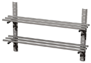 ETAGERE MURALE BARRE. 2 NIV.SUR 3 CREM. LONG 900