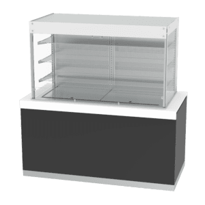 GASTROBUFFET VITRINE 3 ETAGERES AVEC RIDEAU 4 BACS