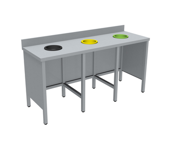 MEUBLE DE TRI INOX 304 EP. 15/10, SANS PORTE, SANS