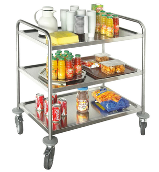 CHARIOT DE SERVICE INOX 304L3 PLATEAUX 800X500 LIV