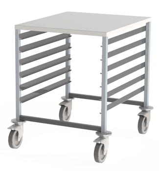 CHARIOT BAS GN2/1 - 6 ETAGES - ROUL POLYAMIDE