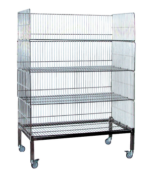 CHARIOT BARQUETTES INOX 4NIVEAUX DE PANIERS