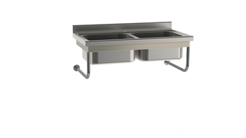 PLONGE RAYONNEE 1200X700 SUSPENDUE 2 CUVES 50.50.3