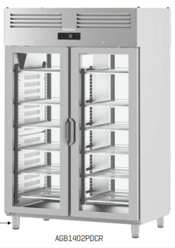 ARMOIRE POSITIVE 4 PTES VITREES GN2/1 -TRAVERSANTE