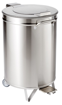 POUBELLE INOX RONDE 90L AVEC PÉDALE, DIMENSIONS Ø4