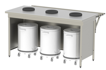 MEUBLE PRE TRI AVEC 3 POUBELLES CPB05R INCLUSES