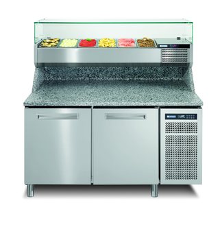 MEUBLE PIZZA AVEC DESSUS EN GRANIT 2P.