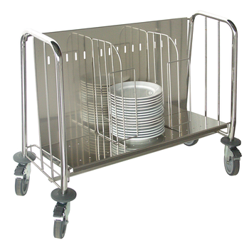 CHARIOT INOX 200 ASSIETTES 4 ROULETTES POLYAMIDES 