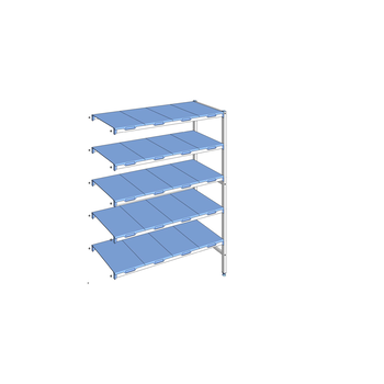 RAYONNAGE CLAYETTES POLY ANGLE 5N L1353XP500XH1750