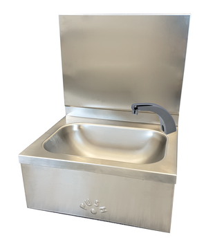 LAVE MAINS CARRE INOX 304 AVEC DOSSERET, ROB ELEC.