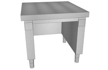 MEUBLE NEUTRE DESSOUS LIBRE L.770 DESSUS LISSE B3