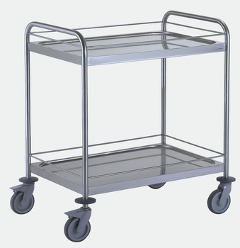 CHARIOT 2 PLATEAUX 1000X600MM SOUDES AVEC GALERIE