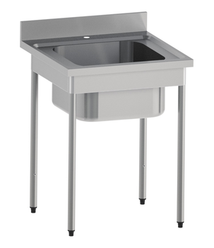 PLONGE BORDS DROITS,700X700 - PIEDS RONDS -1 CUVE 