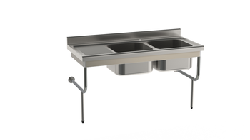 PLONGE RAYONNEE 1800X700 SEMI-SUSPENDUE 2 CUVES 50