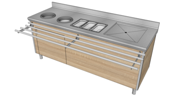 MEUBLE TRI ADULTES 2100X700 SUR PIEDS