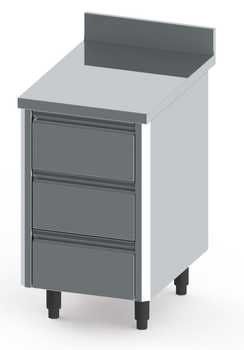 COMPOSITON MEUBLES BAS INOX BORDS RAYONNES LG 500 