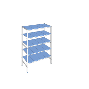 RAYONNAGE CLAYETTES POLY LIGNE 5N L1292XP500XH1750
