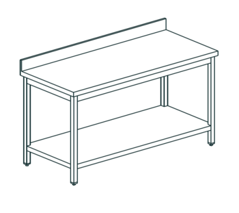 TABLE ADOSSÉE AVEC ÉTAGÈRE BASSE GAMME 600