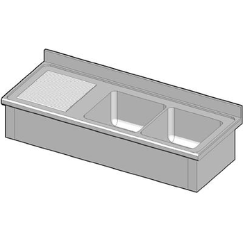 PLONGE SUSPENDUE 2BAC 1800X700 EG GAU SANS ROBINET