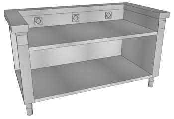 MEUBLE D'ANIMATION PLANCHER L.1600 DESSUS LISSE O3