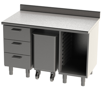 ENSEMBLE 1350X750 REF. 135C AVEC DESSUS INOX A DOS