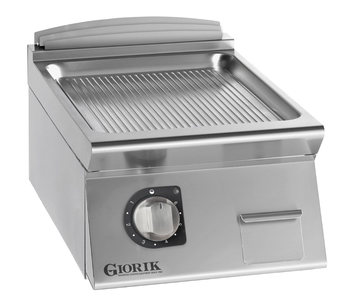 GRIL ÉLECTRIQUE, ACIER CHROMÉ, SIMPLE-RAINURÉE