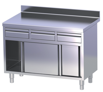 MEUBLE BAS NEUTRE AVEC 1 TIROIR DESSUS ADOS.