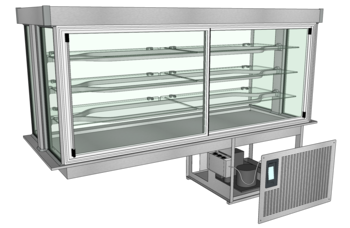 MEUBLE CUVE HOD VITRINE 3 NIV 2240 GROUPE IDECO3