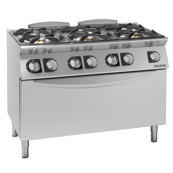 FOURNEAU FEUX VIFS GAZ, 6 FEUX, FOUR GAZ XL