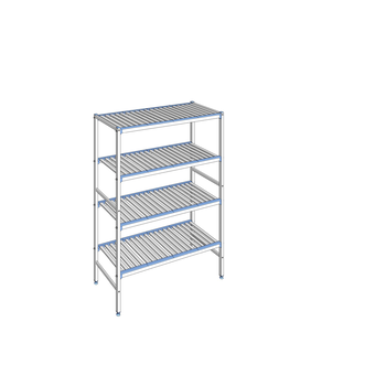 RAYONNAGE CLAYETTES ALU LIGNE 4N L1292XP500XH1750