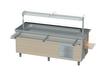 SALAD'BAR RECTANGLE 6GN FROID VENTILÉ AVEC GROUPE