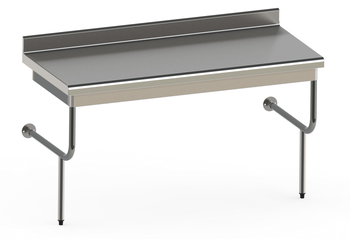 TABLE RAYONNEE, TOUT INOX AISI 304L,1500X700 SEMI-