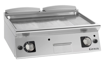 GRIL GAZ, ACIER CHROMÉ, DOUBLE-LISSE/RAINURÉE