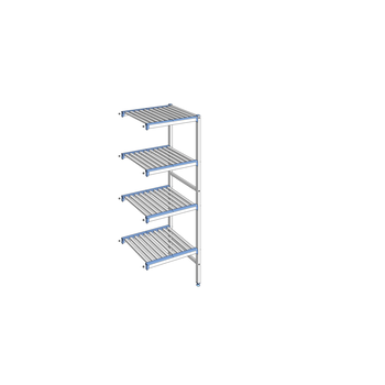 RAYONNAGE CLAYETTES ALU ANGLE 4N L 649XP500XH1750