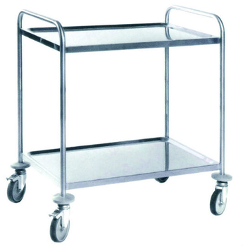 CHARIOT DE SERVICE INOX 2 NIVEAUX