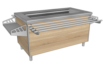 SALADBAR RECT DESSUS LISSE L.1600 AVEC GPE OREO3